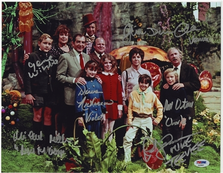 Willy Wonka & The Chocolate Factory Cast-Signed 11x14 Photograph - With 6 Signatures Including Wilder (PSA/DNA)